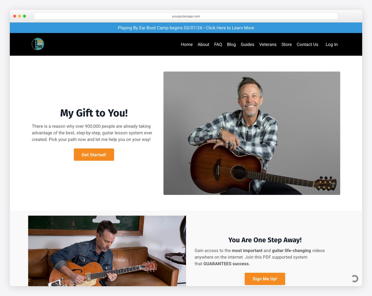 your guitar sage website example