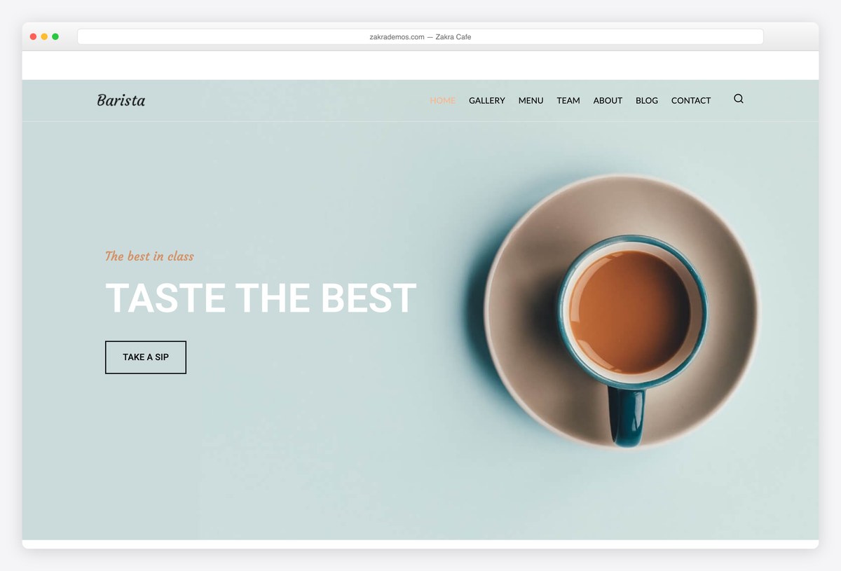 Zakra Cafe free starter site