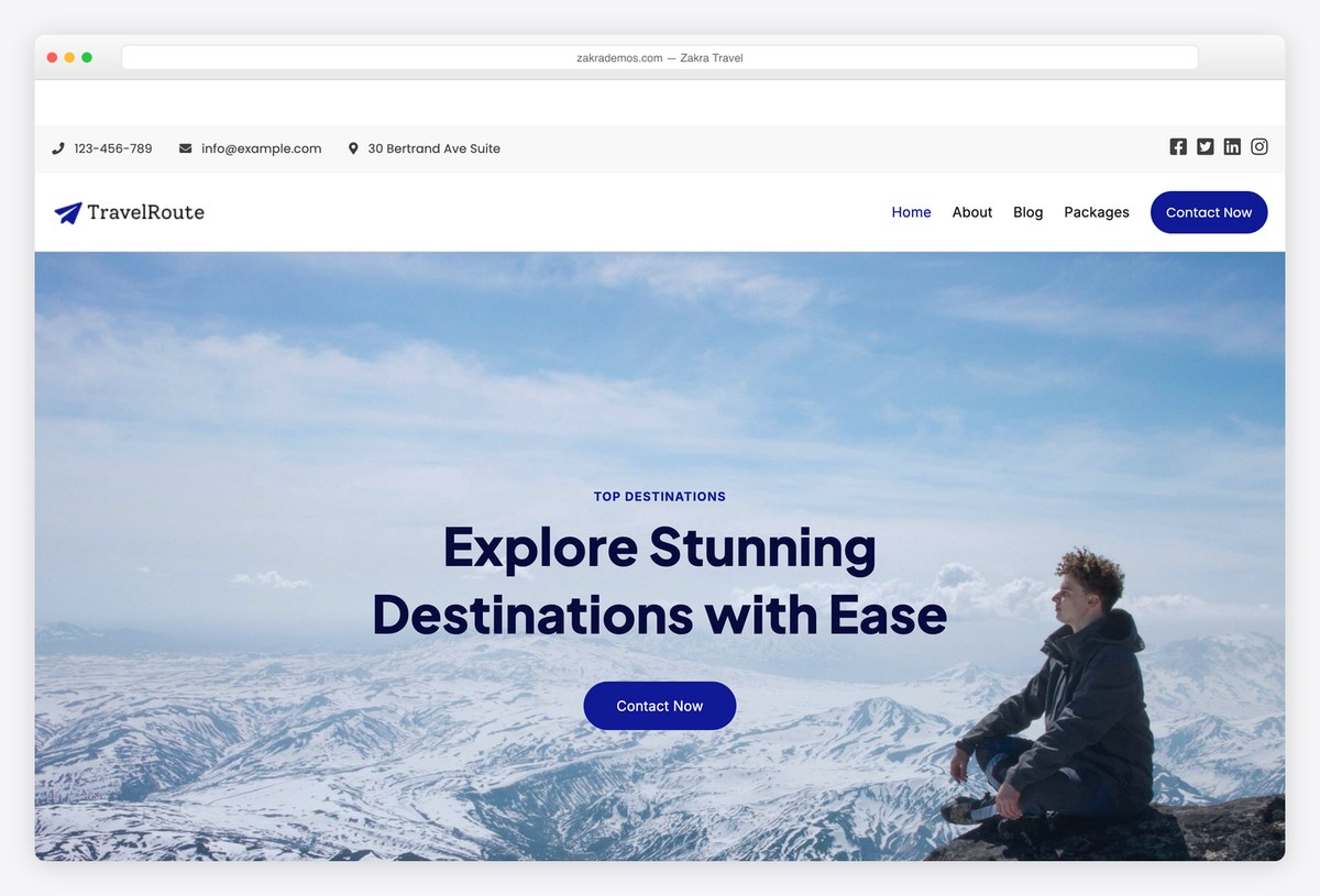 Zakra Travel free starter site