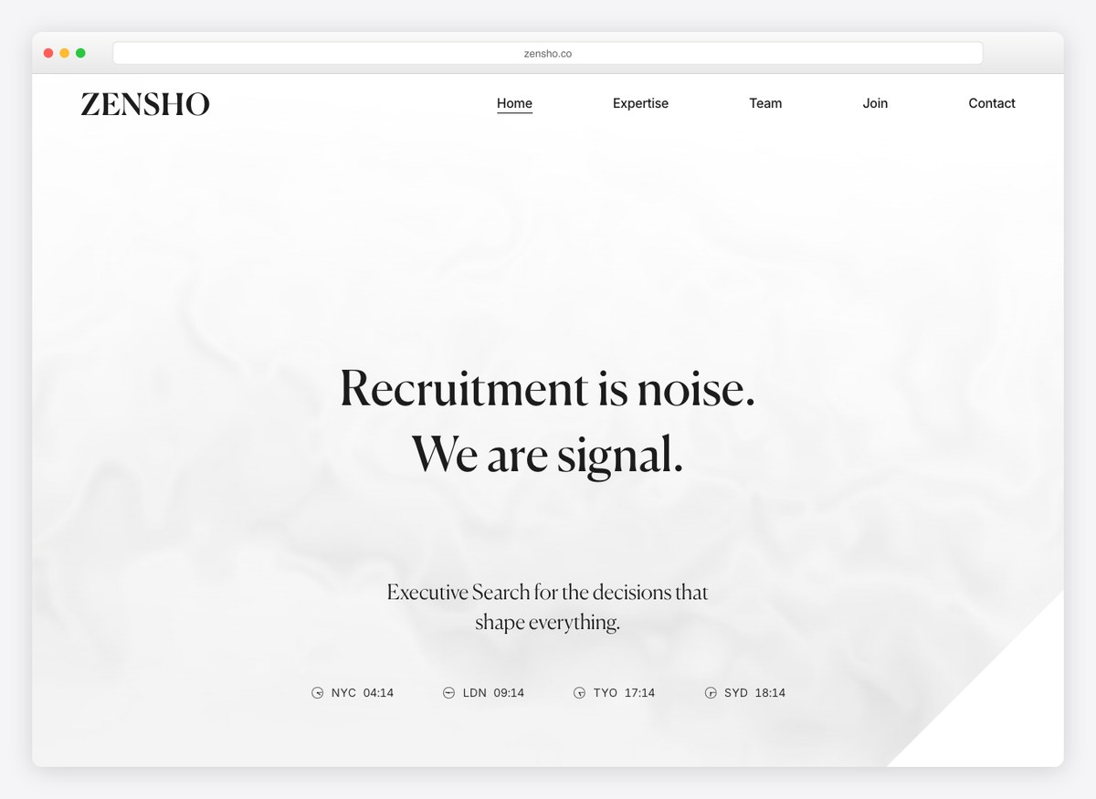 Zensho Agency recruitment website homepage