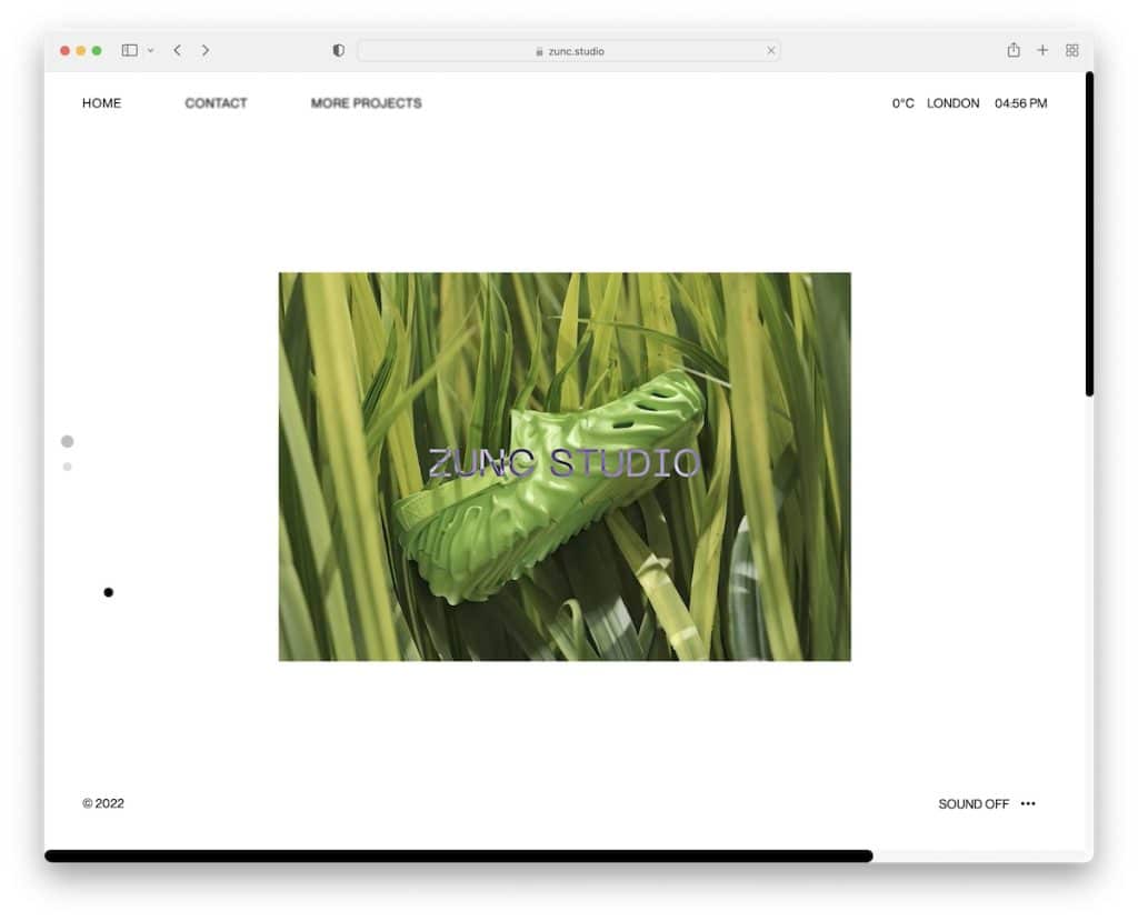 zunc studio clean website example