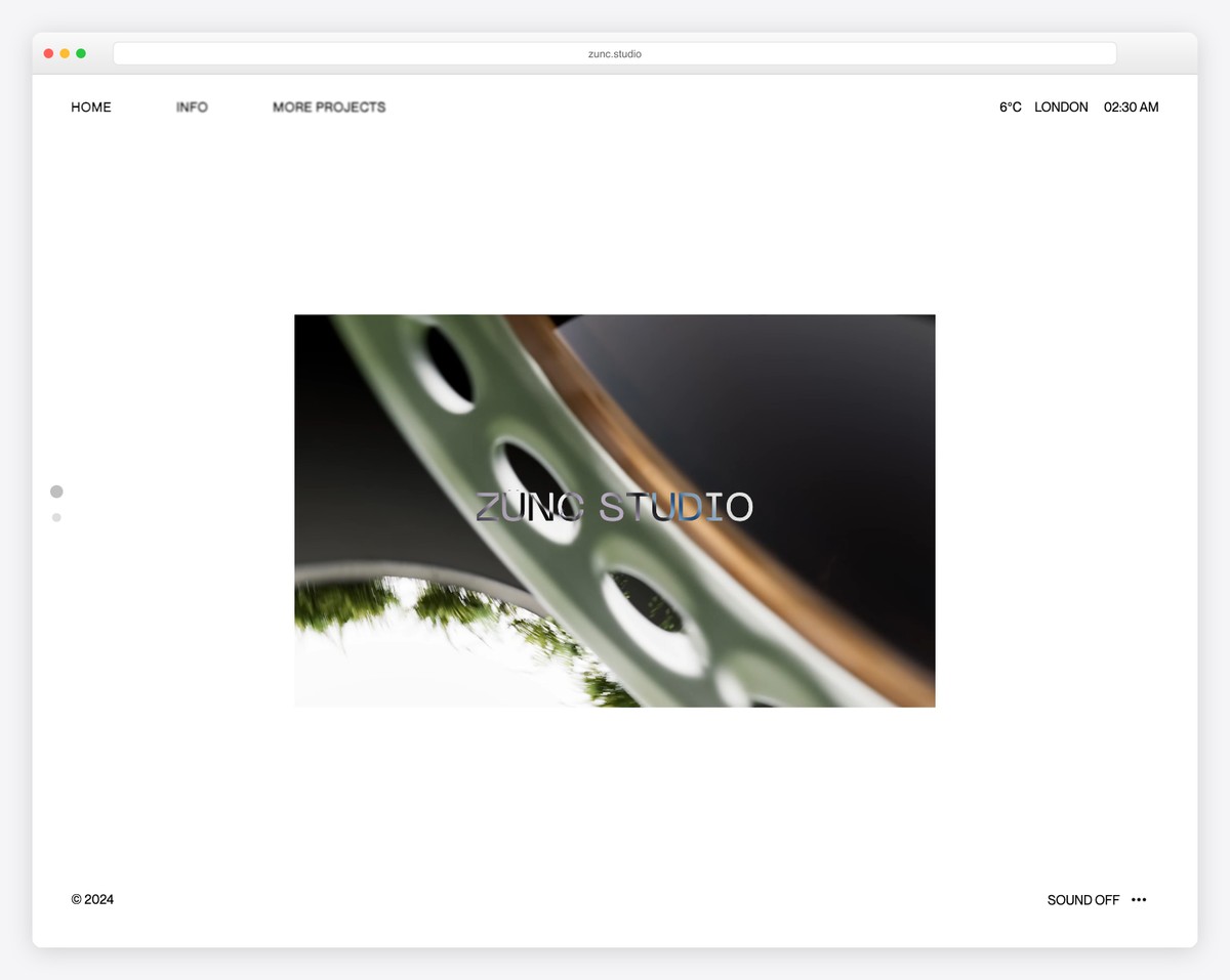 zunc studio clean website example