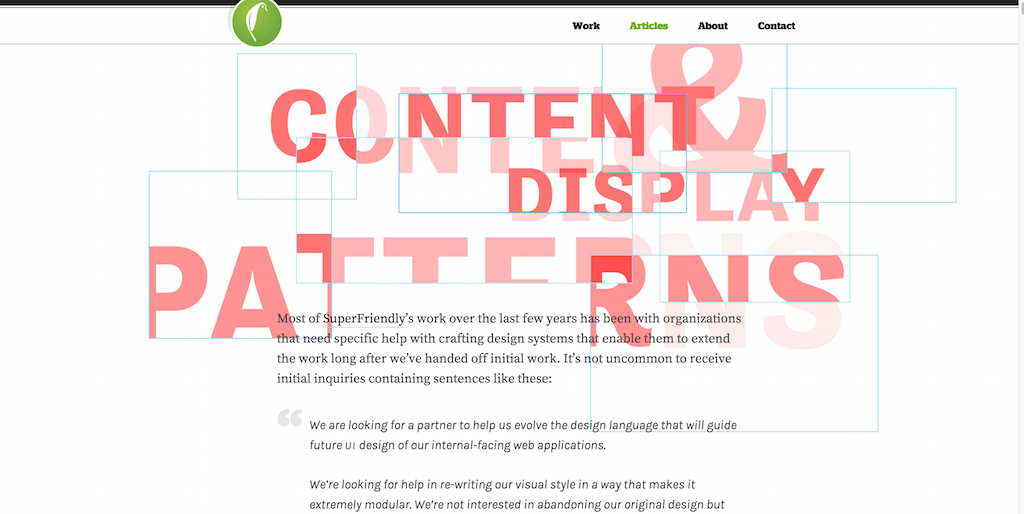 “Content Display Patterns ” an article by Dan Mall
